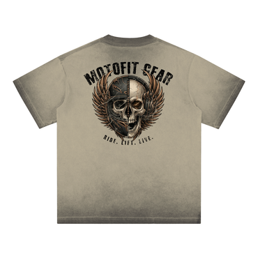 unisex premium top,biker shirts,moto life tshirt,skull moto shirts,Motofit gear shirts,washed premium shirts,Dyed Loose Cotton T-Shirt,Motofit lifestyle shirts,gym shirts,gym life tops