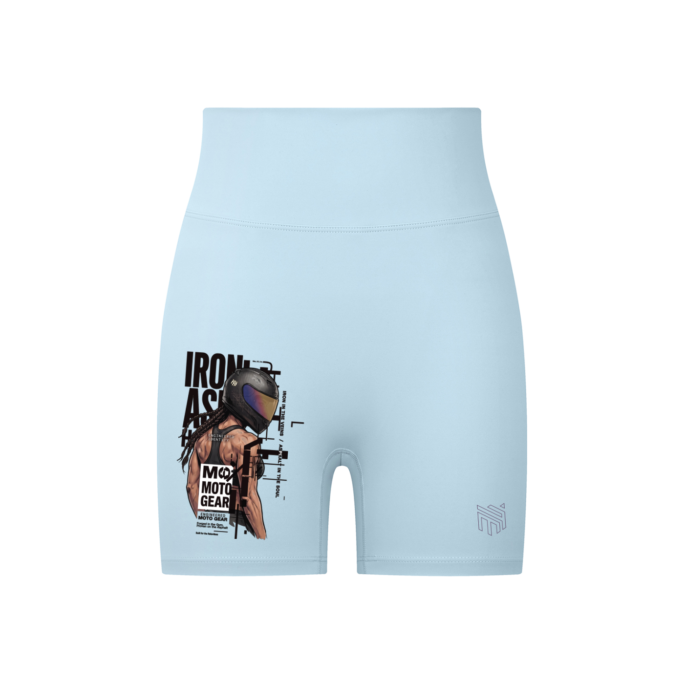 High-Waisted Biker Girl Shorts Sky