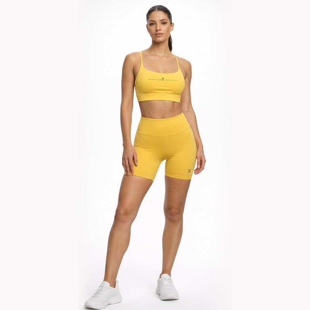 Biker Muscle High-Waisted Shorts-Golden