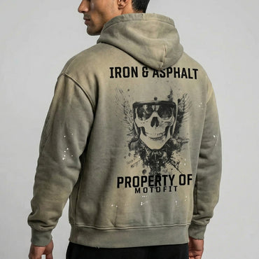 Moto Vintage Washed Fleece Hoodie