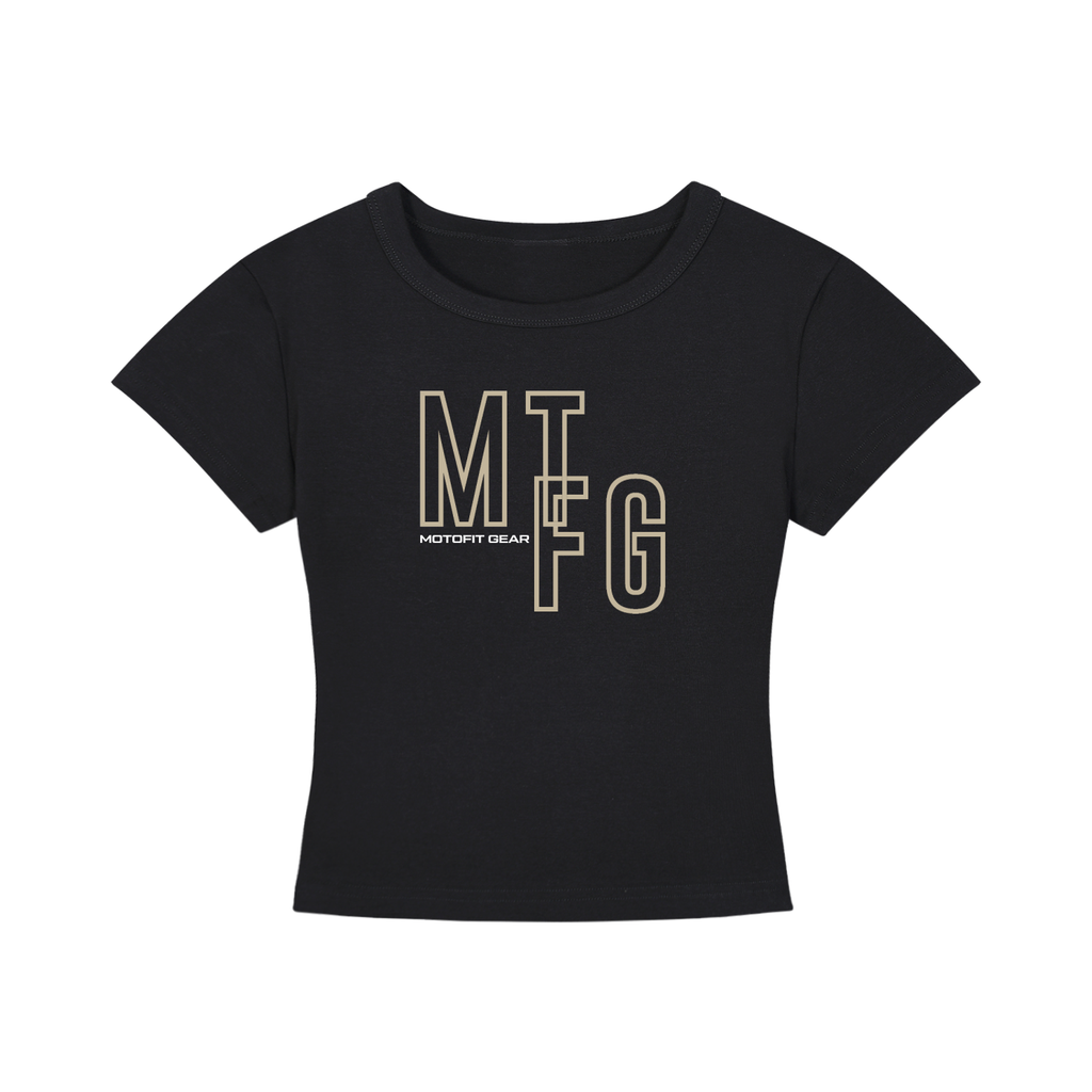 Fit Biker Girl Cropped T-Shirt-Raven
