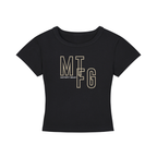 Fit Biker Girl Cropped T-Shirt-Raven