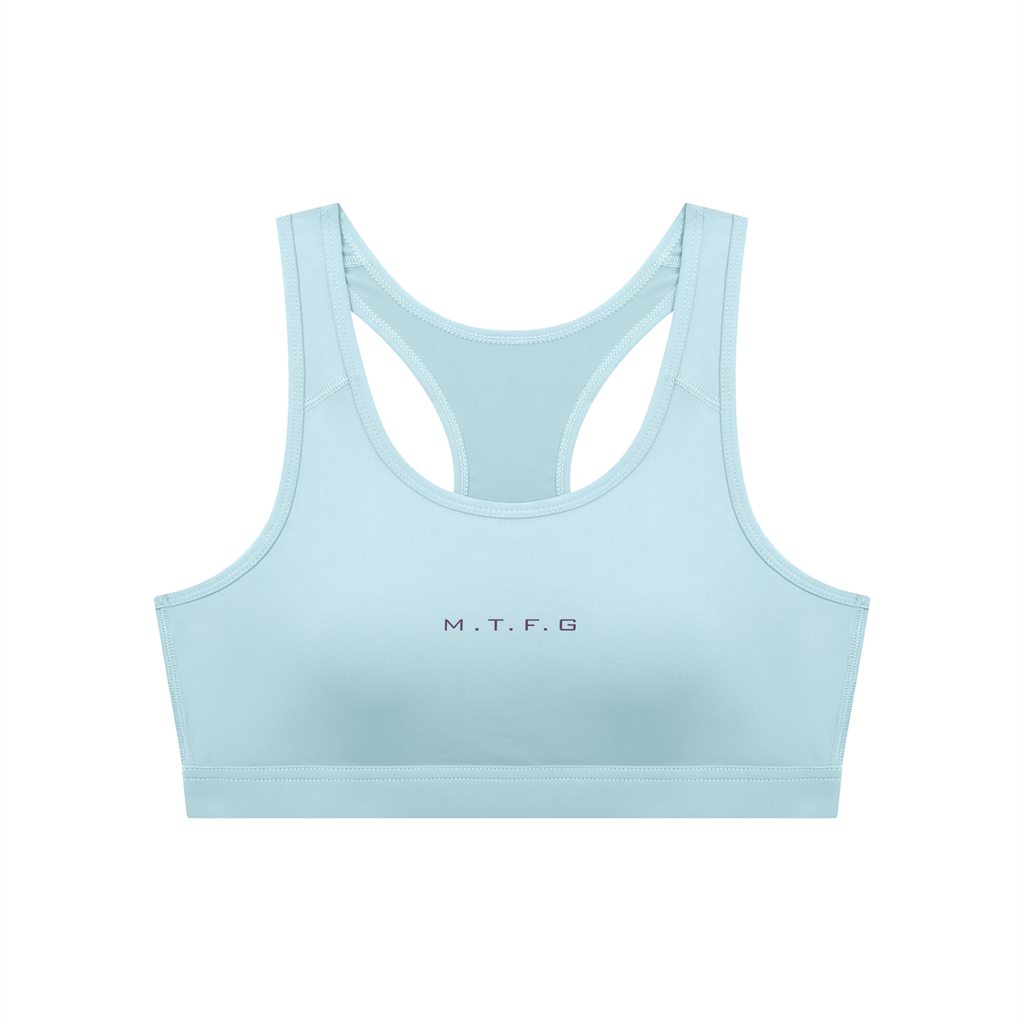 Biker Girl Cropped Sports Bra Sky