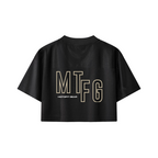 Biker Girl Cropped Paneled V-Neck Jersey