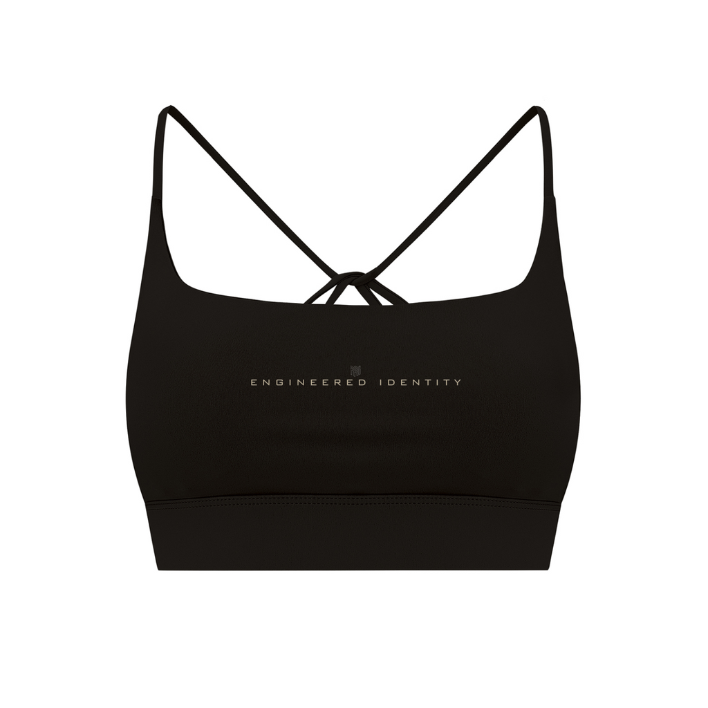 Strappy Criss Cross Motofit Sports Bra-Black