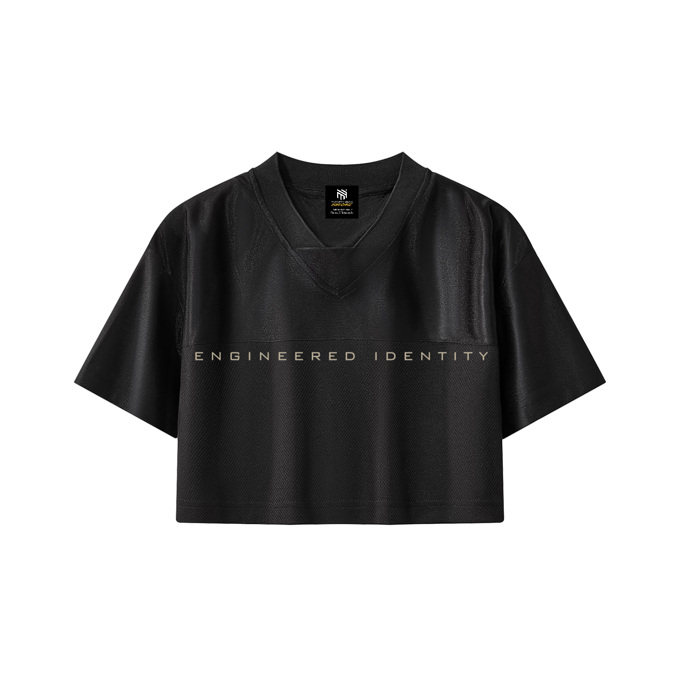 Biker Girl Cropped Paneled V-Neck Jersey