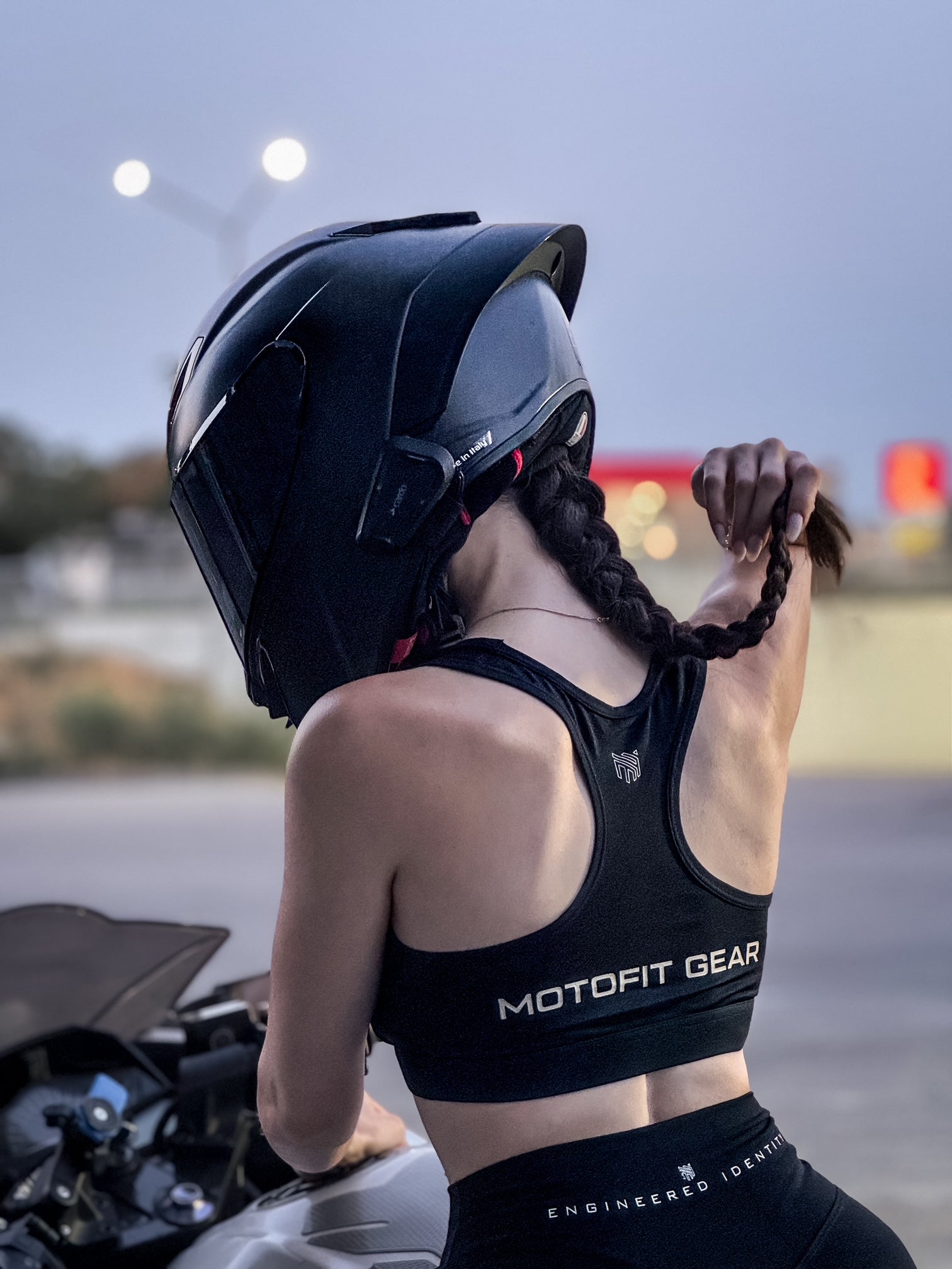 Biker Girl Cropped Sports Bra