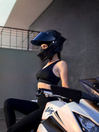 Biker Girl Cropped Sports Bra