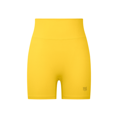 Biker Muscle High-Waisted Shorts-Golden