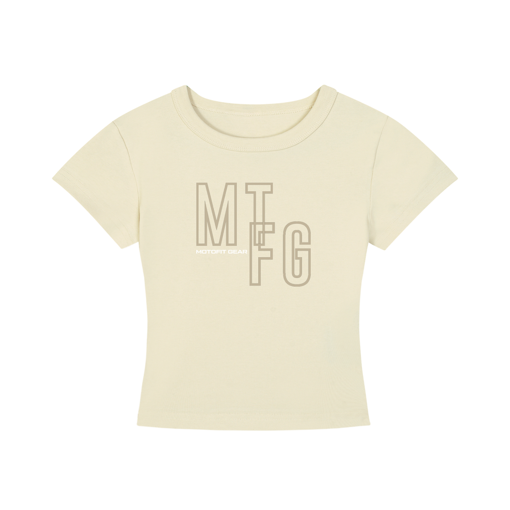 Fit Biker Girl Cropped T-Shirt-Sand