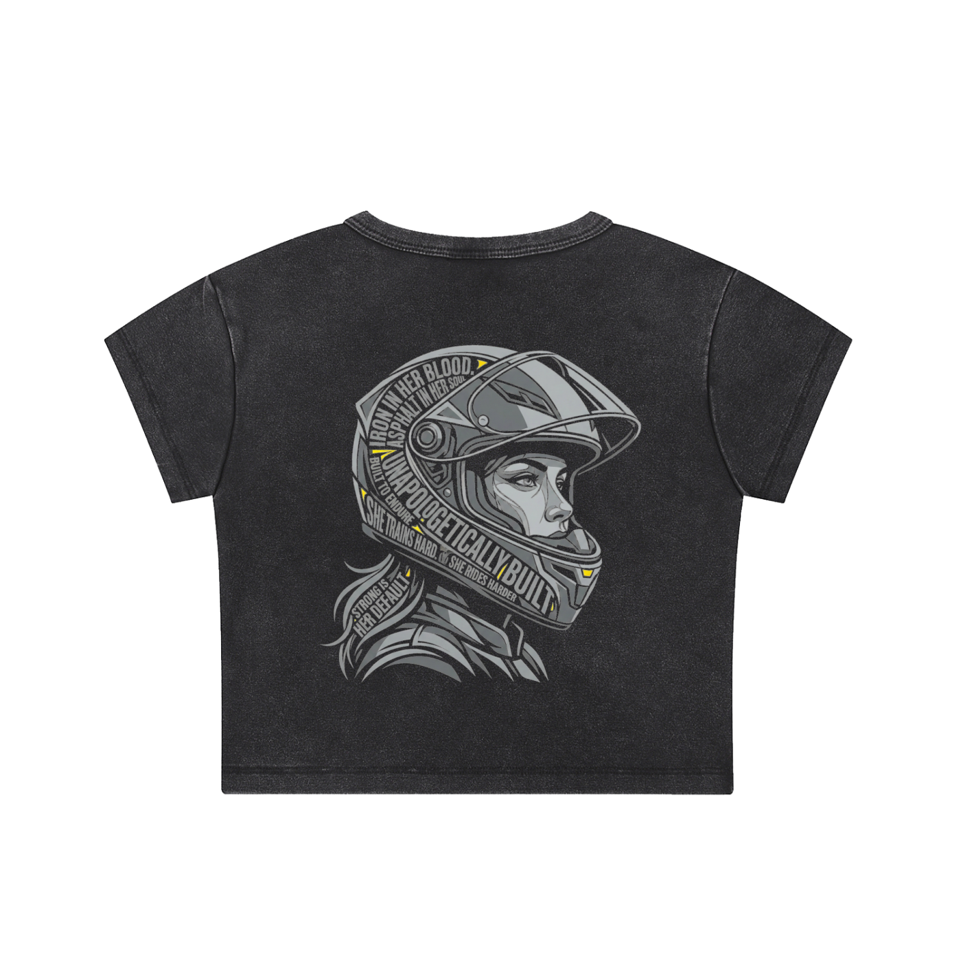 Moto Girl Snow Washed Crop Top