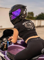 Fit Biker Girl Cropped T-Shirt-Raven