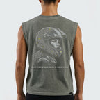 Distressed Grommet Eyelet Biker Tank Top