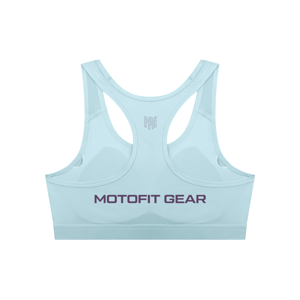 Biker Girl Cropped Sports Bra Sky