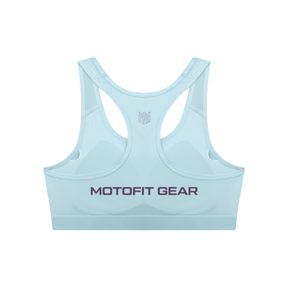 Biker Girl Cropped Sports Bra Sky