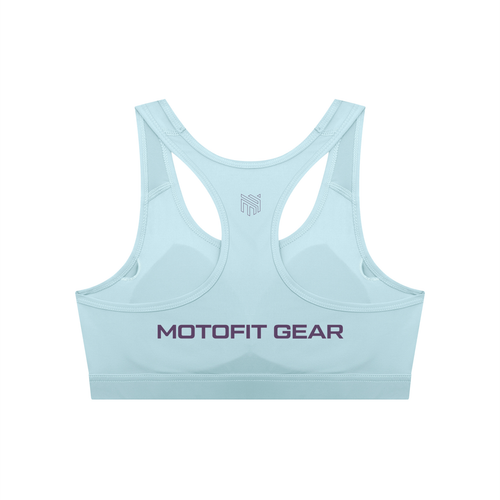 Biker Girl Cropped Sports Bra Sky
