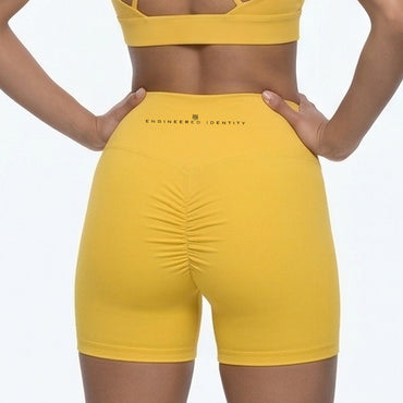 Biker Muscle High-Waisted Shorts-Golden