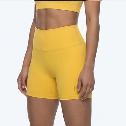 Biker Muscle High-Waisted Shorts-Golden