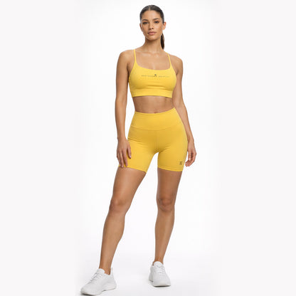 Biker Muscle High-Waisted Shorts-Golden