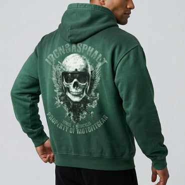 Heavyweight Sunfade Machine Moss Oversized Hoodie