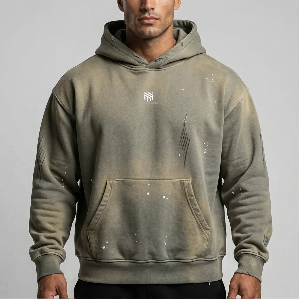 Moto Vintage Washed Fleece Hoodie